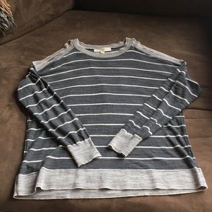 Grey and cream cold shoulder